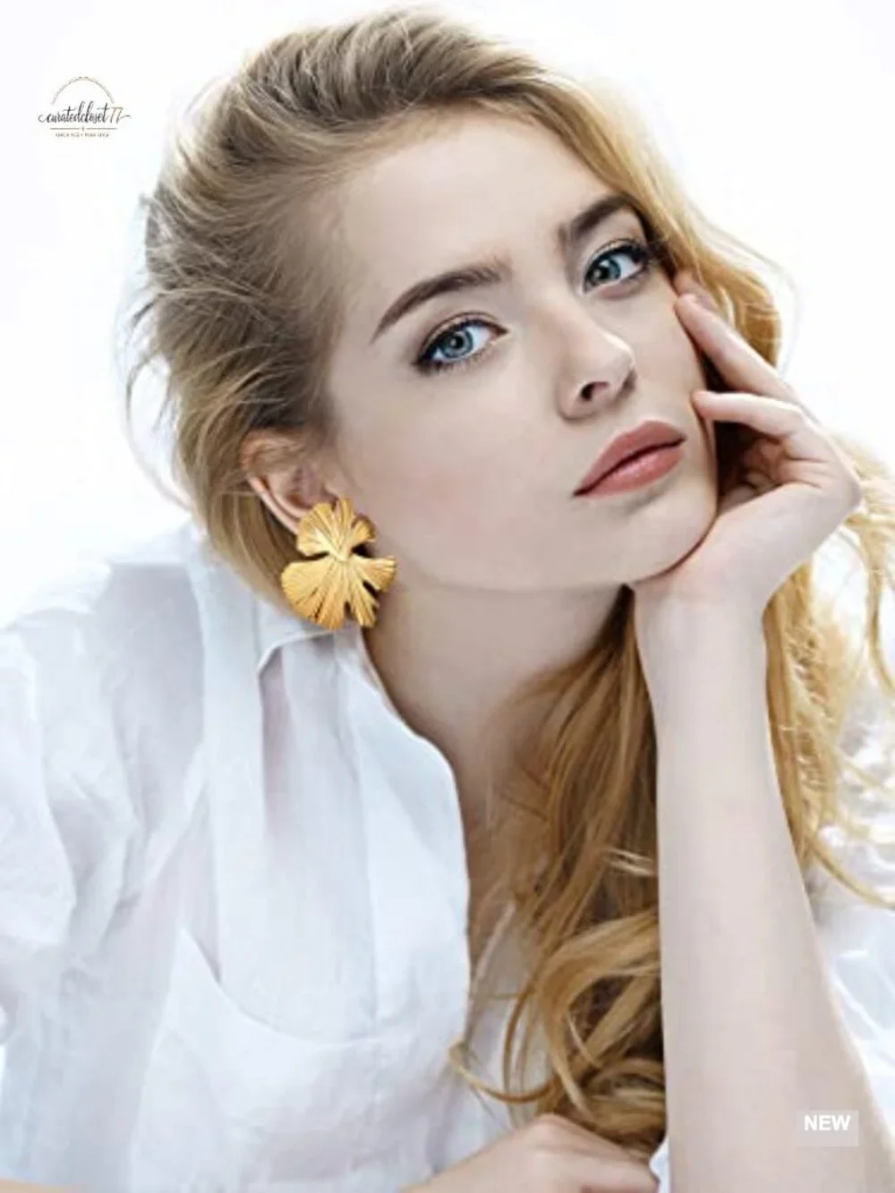 6 Pairs Gold Statement Earrings Set Geometric Woven Leaf Drop Dangle Jewelry